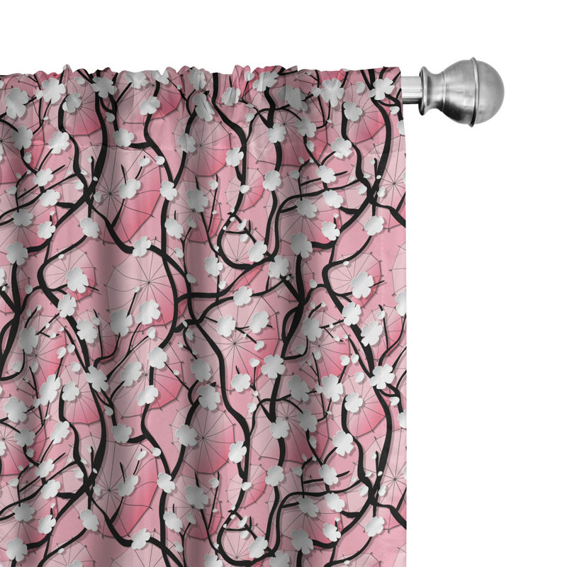 Japanese Semi-Sheer Rod Pocket Curtain Panels, 28" x 95"