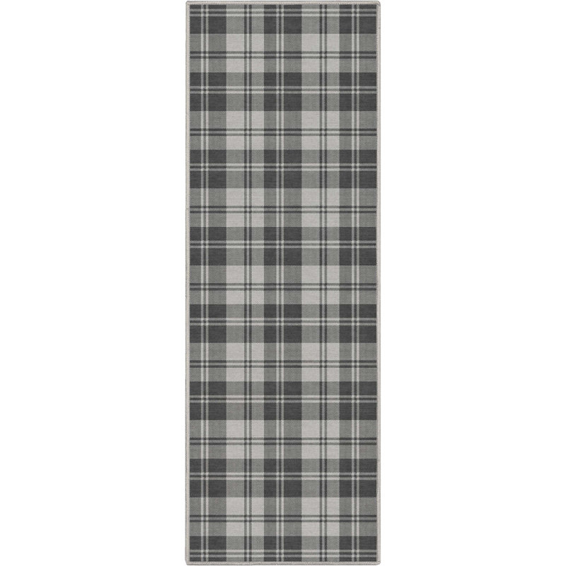 Tapis gris foncé à tissage plat Kehr, Tapis de couloir 2 pi x 5 pi