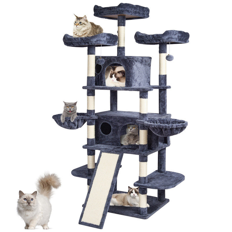 Tour à chat pour chat d'intérieur avec pot à chat 68,5 "