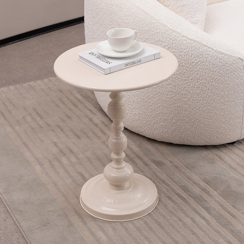 Minimalist Side Table for Living Room, Cream