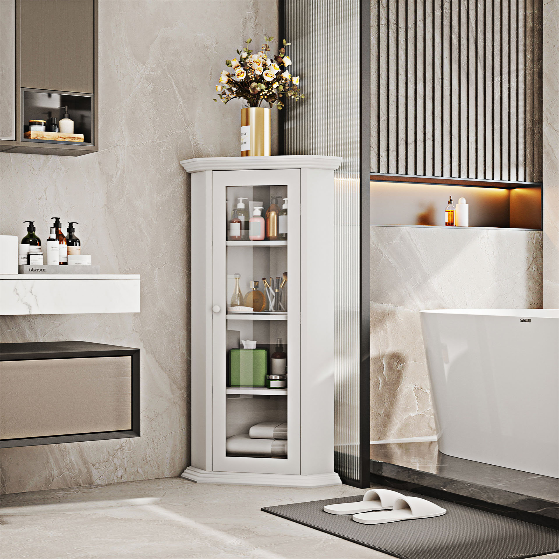 Red Barrel Studio® Koryn Modern Bathroom Corner Storage