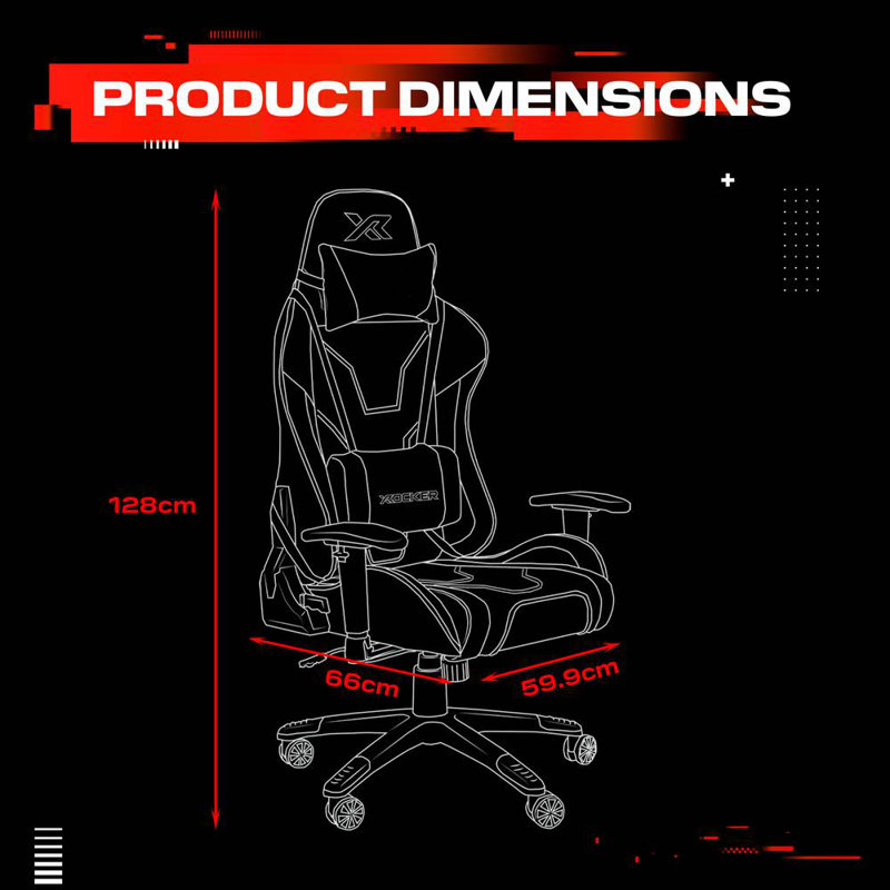 X Rocker Agility Esports Gaming Chair, Black/Red/White