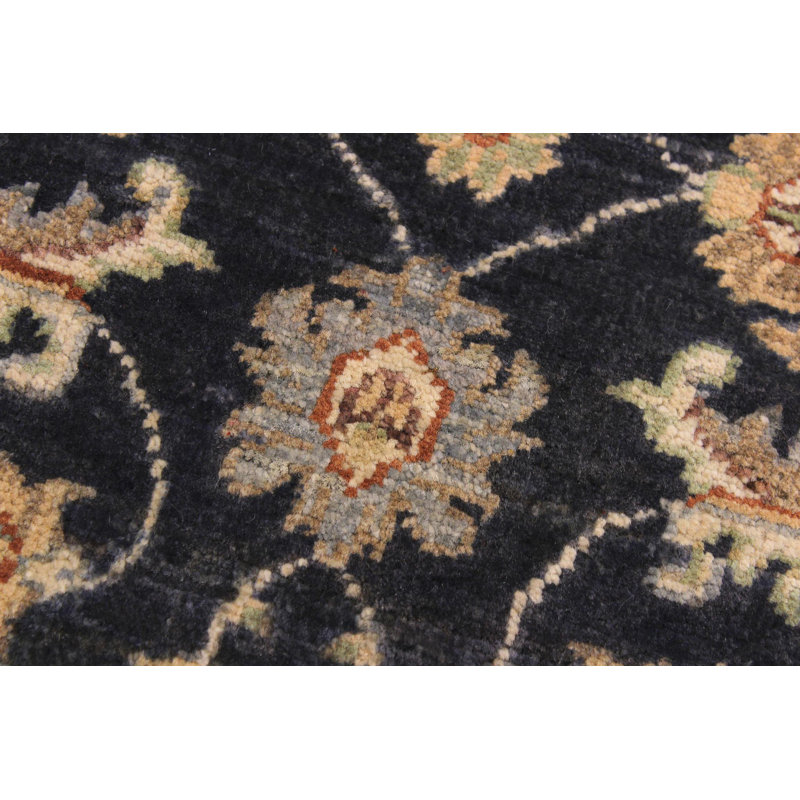 Tapis brun en laine noué à la main à motif floral 2 pi x 2 pi 11 po Baccio
