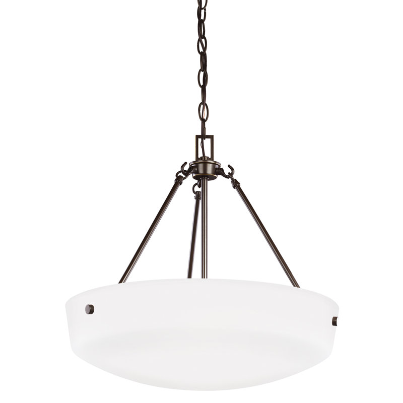 Luminaire suspendu à trois lumières Kerrville de Génération Éclairage , Non, Chrome