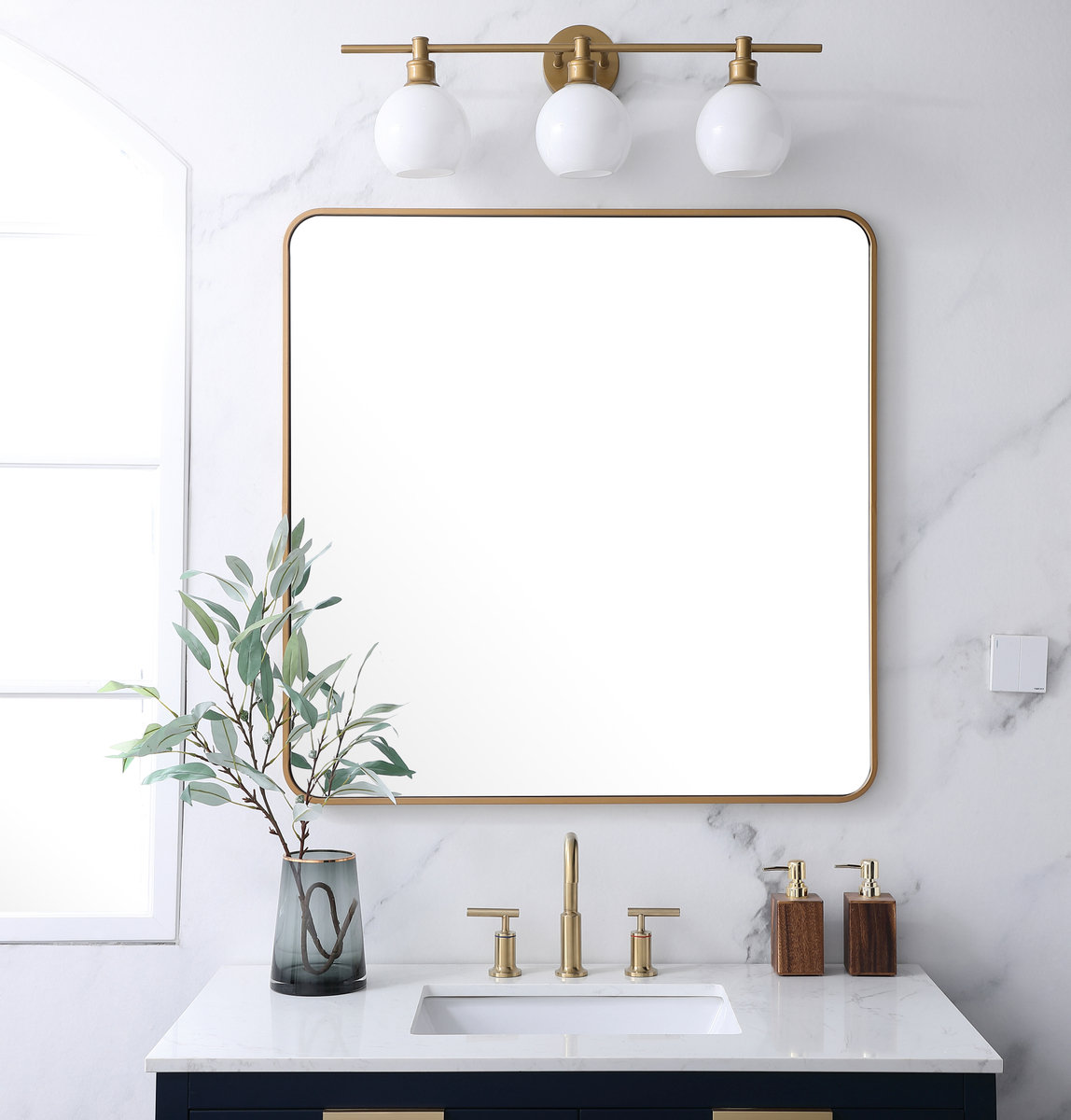 Sabine Accent Mirror, Brass, 36" x 36"