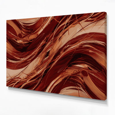 «Lyrical Abstraction 5», art mural sur toile rouge