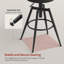 Swivel Upholstered Bar Stool with Iron Frame-636213384