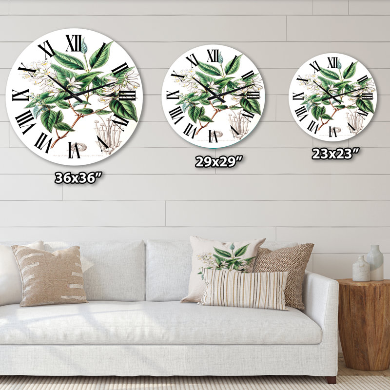 Vintage Botanicals X - Horloge murale traditionnelle, Grand