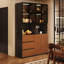 Armoire de rangement 47,24 "rétro en bois d'acacia, armoire haute tout-en-un contre le mur, salon