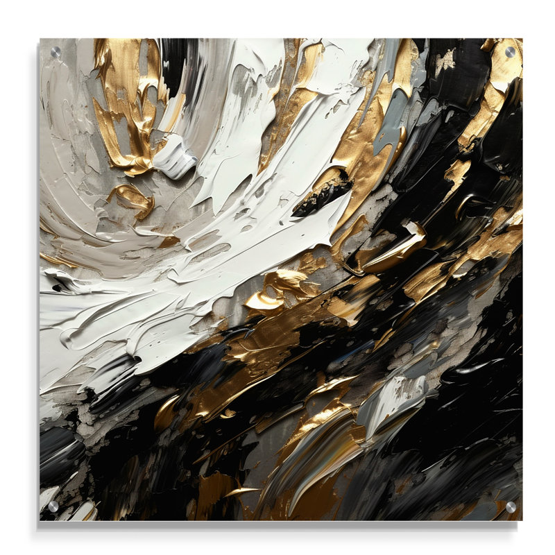 Malec - Art mural abstrait en acrylique pour la cuisine, H 30 po x l 30 po