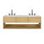 Redbridge 60'' Double Wall Mounted Bathroon Vanity with Quartz Top