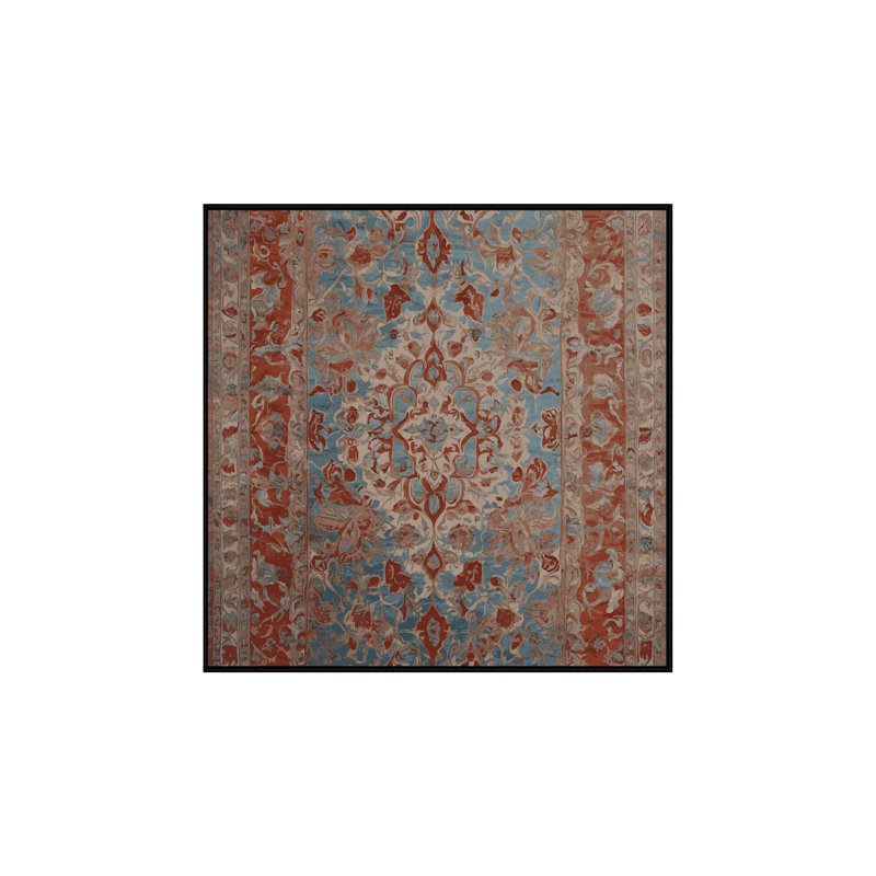 Machine Washable Brown Area Rug, Square 6'