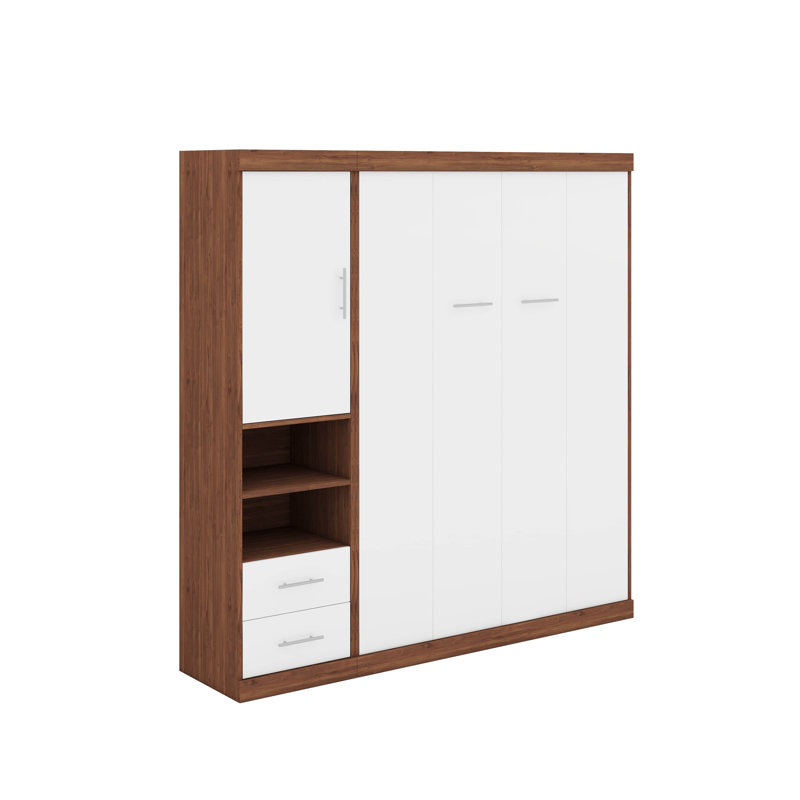 Lit escamotable double avec armoire, Double