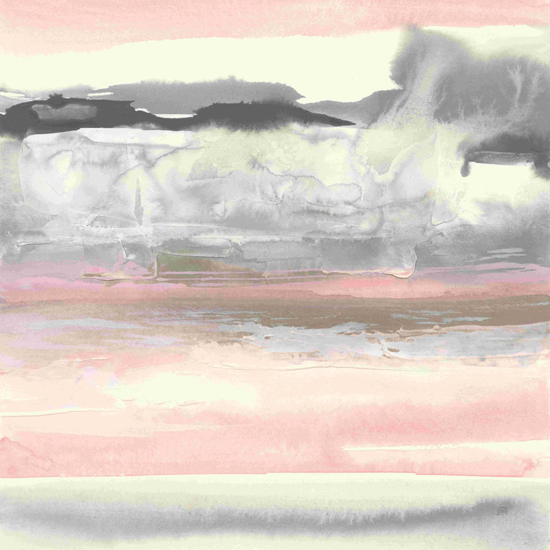 Charbon et rosé I Crop by - on, H 30 po x l 30 po, Non, Toile tendue