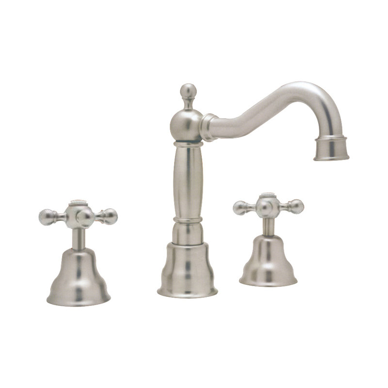 Arcana™ Widespread Lavatory Faucet with Column Spout, Satin Nickel, Cross