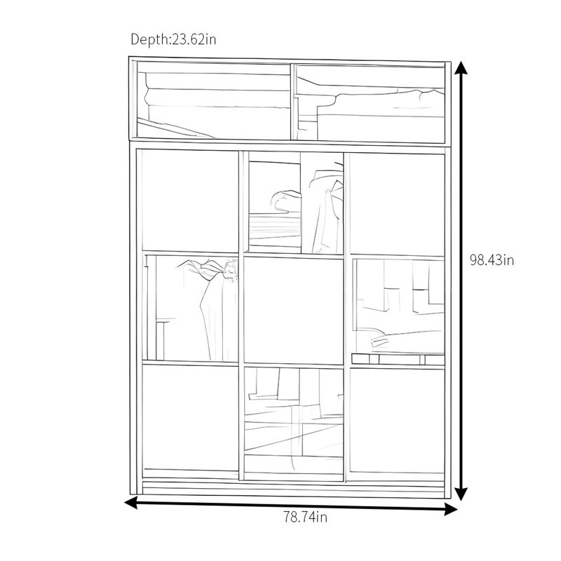 Modern Simple Glass Wardrobe