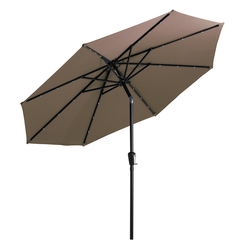 Parasol 9 pi avec lumières DEL, Beige