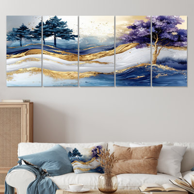 Beecham - décoration murale paysage abstrait - art mural moderne 5 pièces
