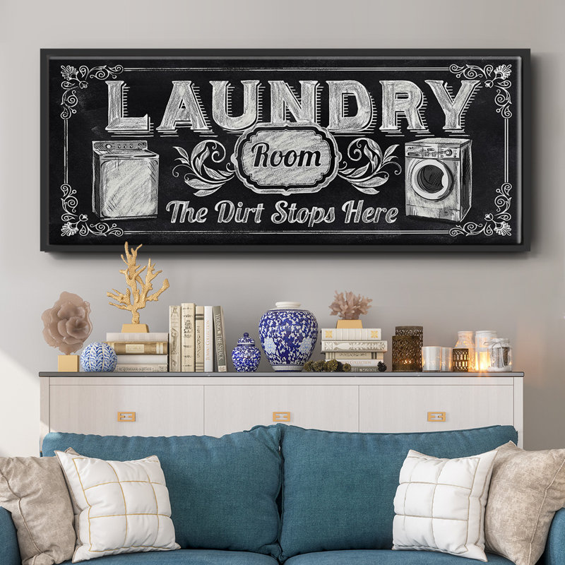 Dirt Stops Here- Framed Canvas, 12" H x 30" W