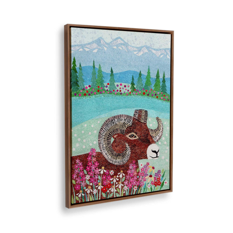 Reproduction d'art sur toile "Wilderness Collage XV" par Kim Conway, Brun, «Floater», reproduction encadrée sans passe-par