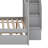 Full Over Full Bunk Bed With Trundle, Wooden Bunk Bed Frame With Storage Staircase And Safety Guardrails-127447360