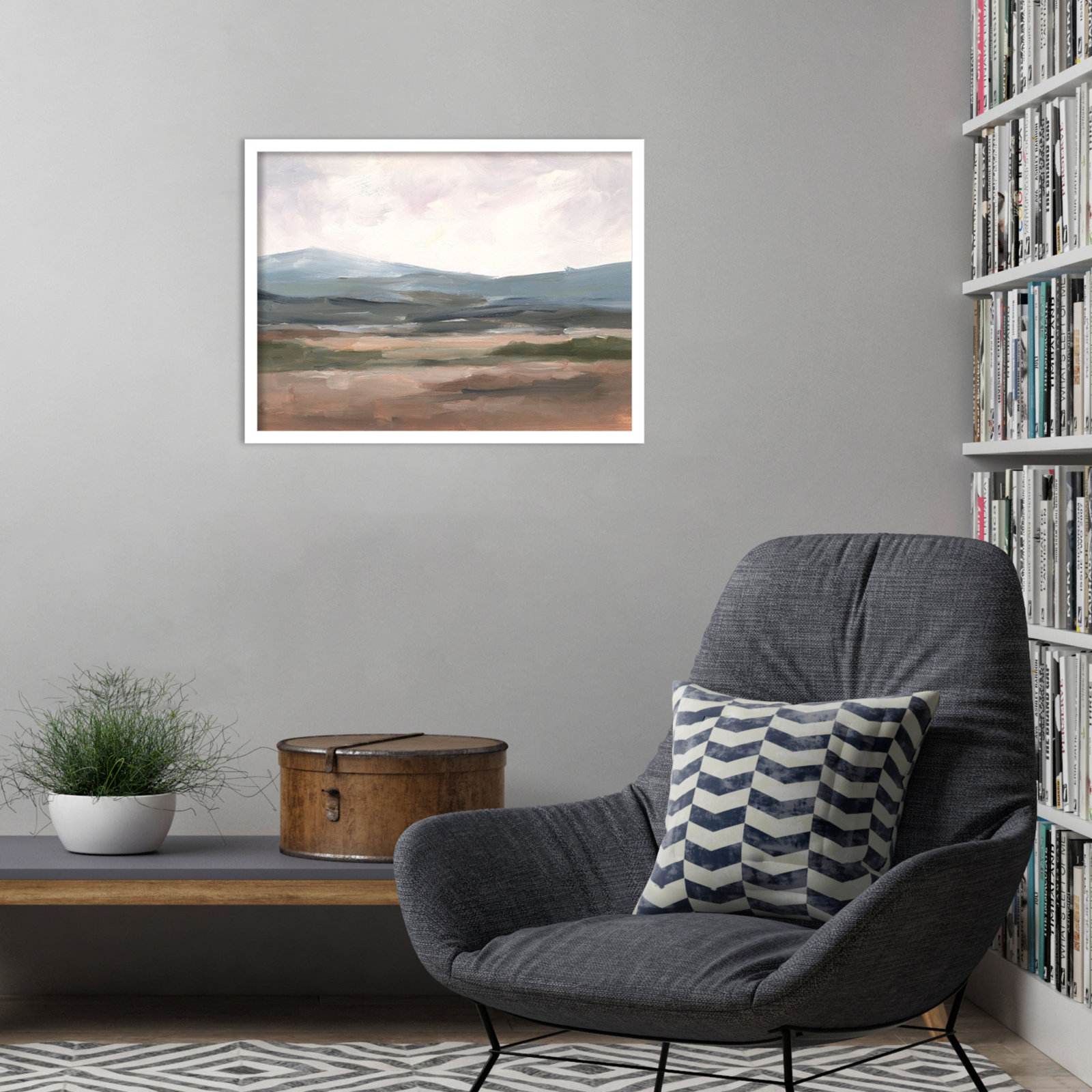 Ethan Harper "Serene Mountain Study I" Print, White, 19" H x 25" W