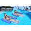 Radeau de piscine inclinable flottant rétro rétro robuste Poolmaster Caribbean avec porte-boissons et tissu toutes saisons, paquet de 2