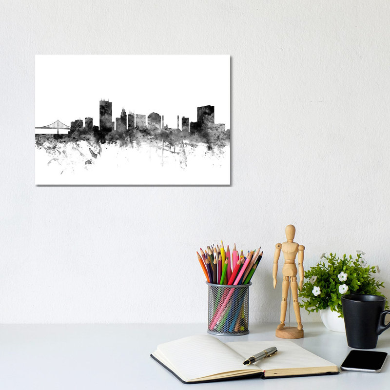 Toledo, Ohio In Black And White by Michael Tompsett - Wrapped Canvas Gallery-Wrapped Canvas Giclée, 20.32 cm H x 30.48 cm W