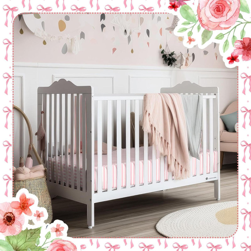 2 Pack Bow Crib Sheets For Coquette Bed Sheet Set Fitted For Standard Crib Mattress Stretchable Soft Toddler Aesthetic Nursery Decor
