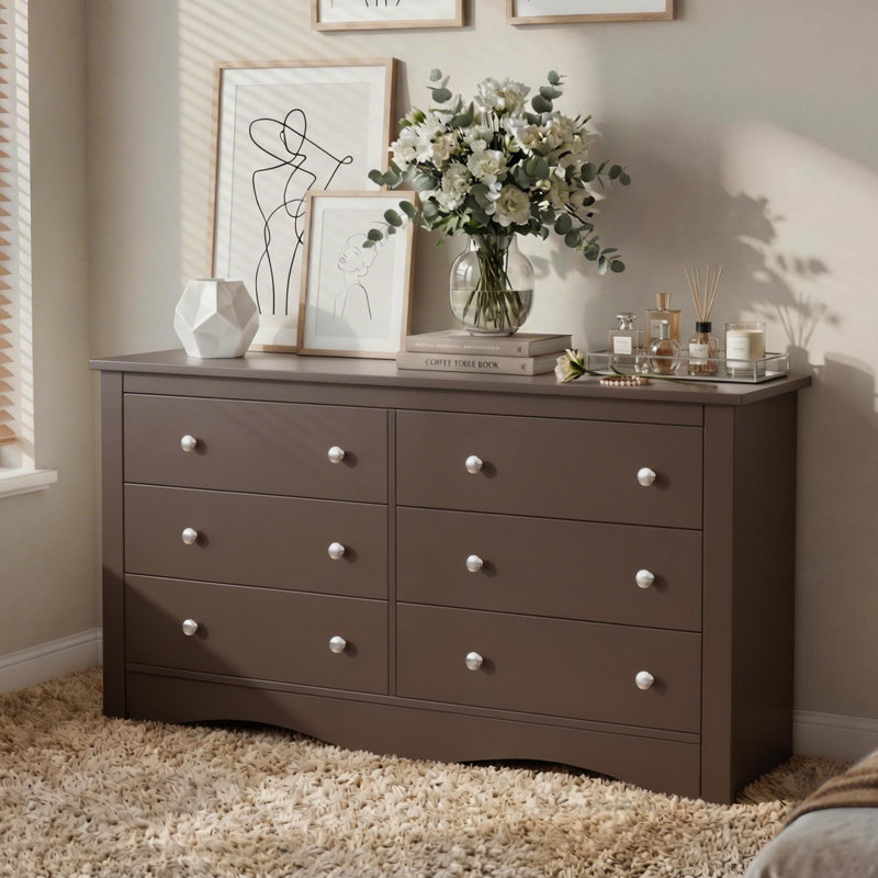 Commode de chambre à coucher avec 8 tiroirs Conanso, tour de rangement avec bacs en tissu, noir, Brun