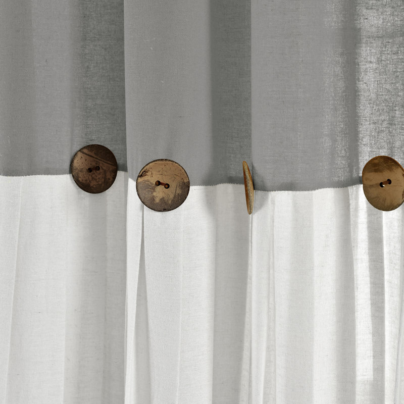 Ruya Cotton Blend Semi Sheer Curtain Single Panel, Dark Gray
