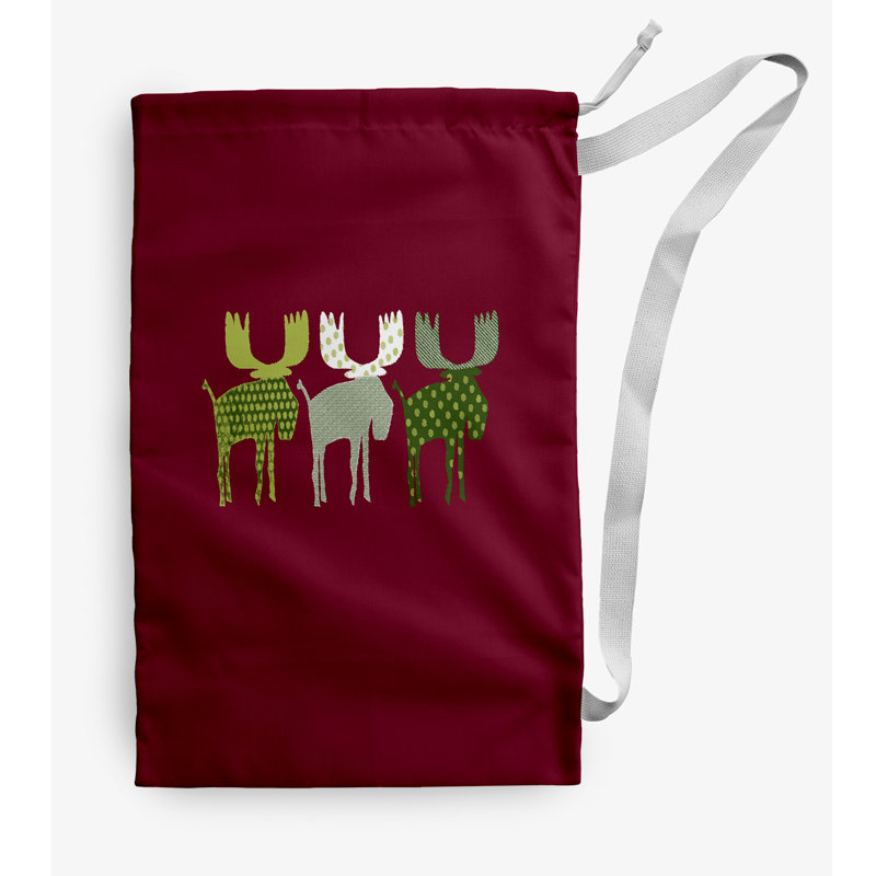 Fabric Laundry Bag with Handles, Red, Small (29" H x 18" W)