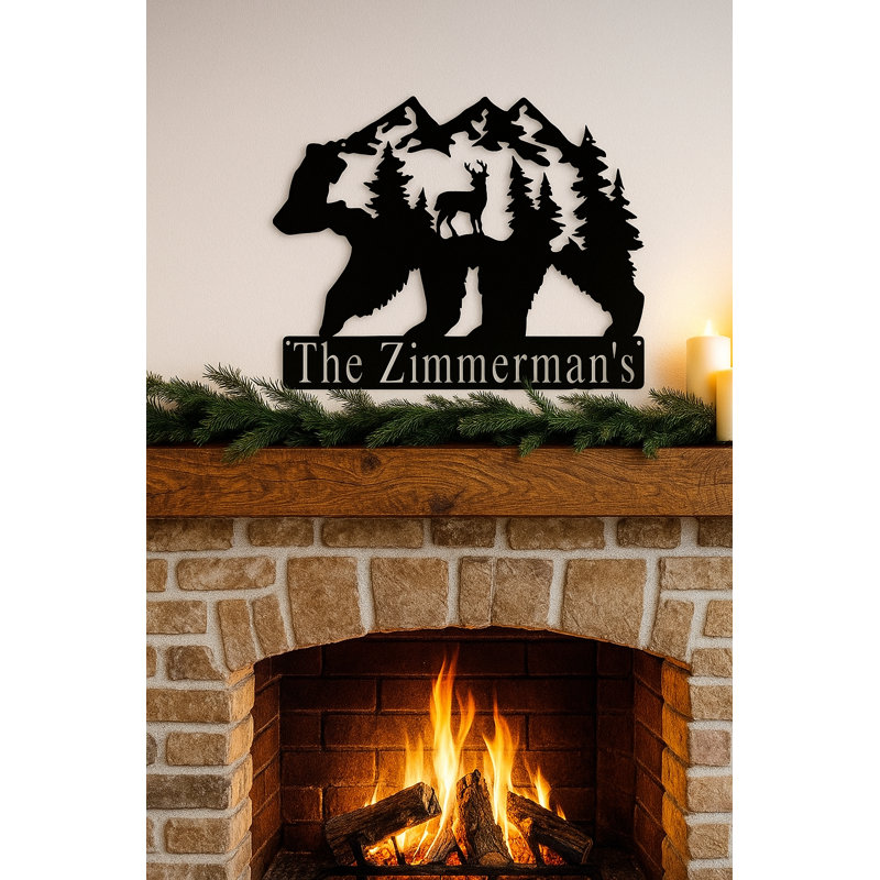 Décoration murale monogramme Bear in Nature, H 23 po x l 30 po x P 0,25 po, Oui