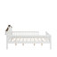 Lit plateforme en bois avec tête de lit en forme de maison et DEL-429960932-429960933