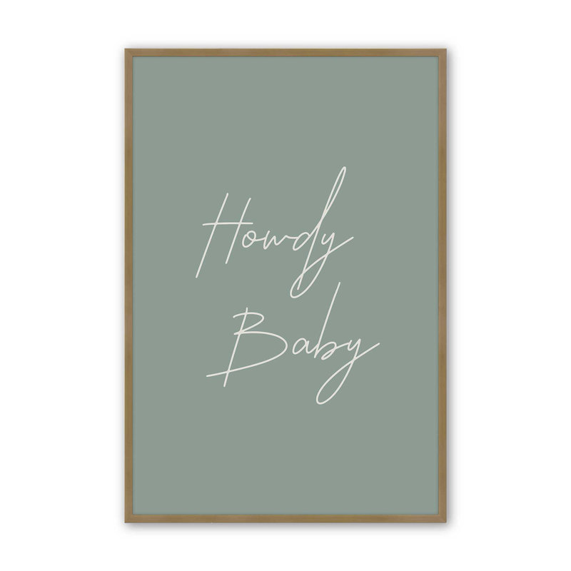 Imprimé «Sage Howdy Baby», H 17,25 po x l 13,25 po, Or brossé
