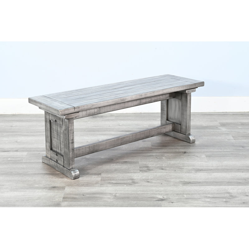 Edenbridge Wood Dining Side Bench, Alpine Gray