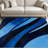 1PC Abstract Navy Blue Ombre Curved Stripe Geometric area rugs for Living Room, Soft and Comfortable, Suitable for all seasons, easy-to-maintain, machine washable Indoor floor mat, Under Table Farmhouse suitable for dining table, bedroom bedside,-129131897