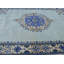 Tapis unique bleu, beige et gris de 6 pi 9 po x 10 pi années 1990