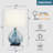 23.5" Modern Coastal Blue Glass Table Lamp with 3-Way Dimmable Lighting for Bedroom Living Room Study