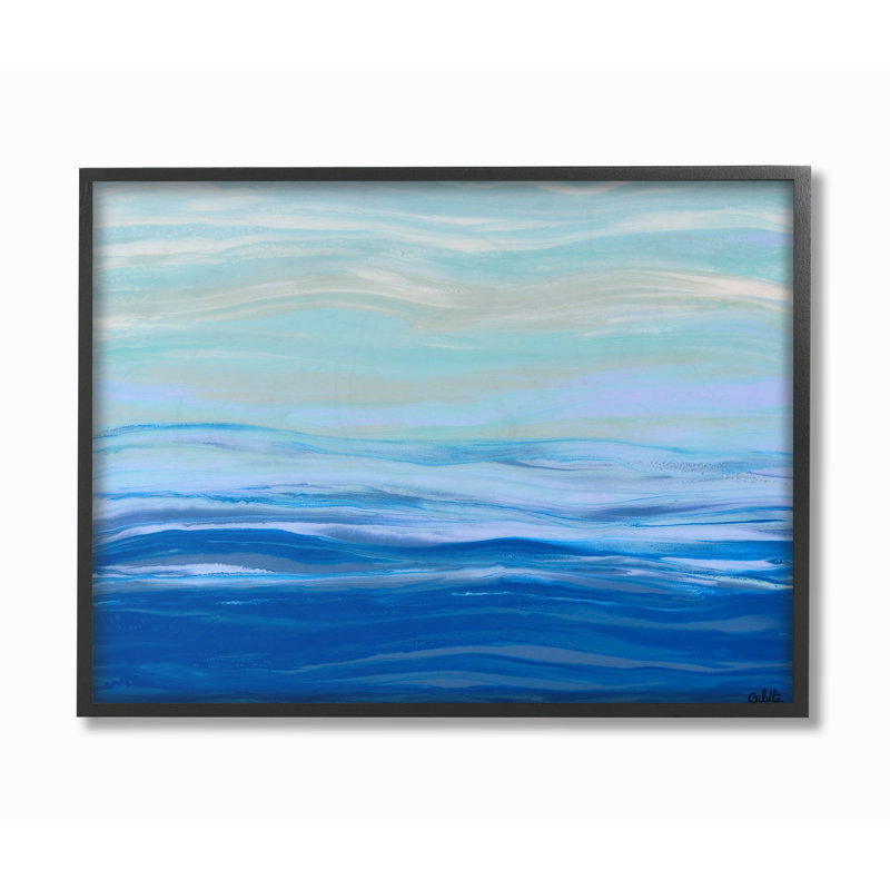 « acrylique en résine doux abstract abstract », impression, Giclée encadrée noir minuit, H 11 po x l 14 po x P 1,5 po