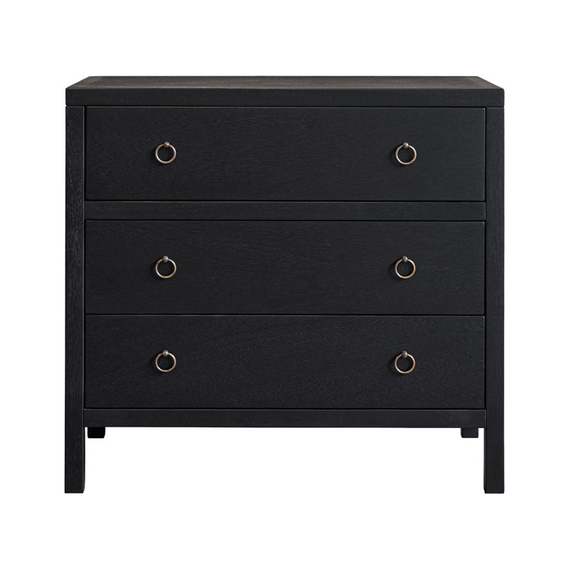 Commode 3 tiroirs Linea, Noir