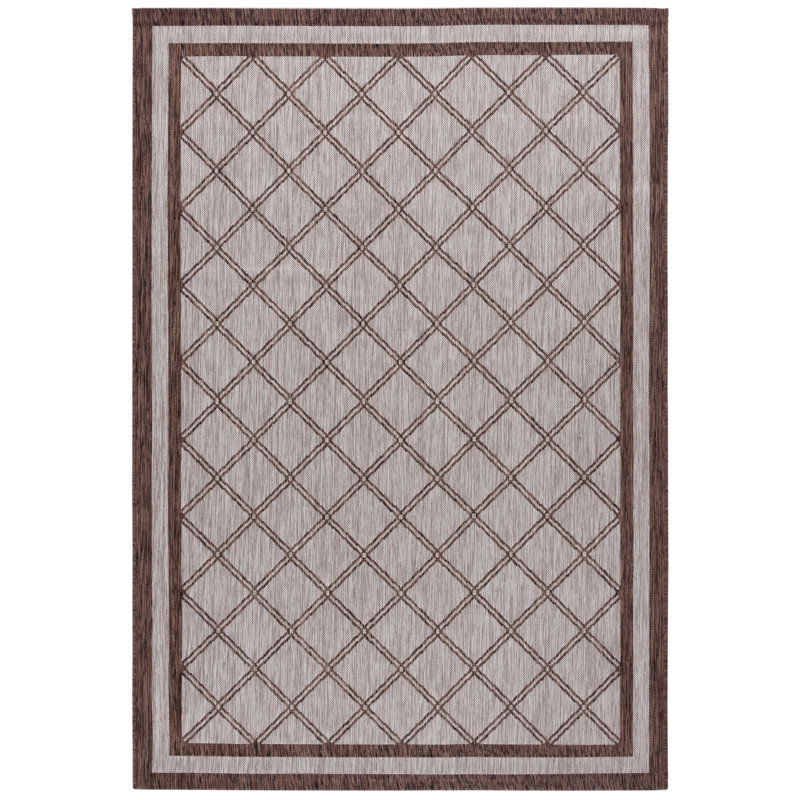 Tapis d'intérieur / extérieur à motif géométrique Courtyard Performance, Rectangle 5 pi 1 po x 7 pi 6 po