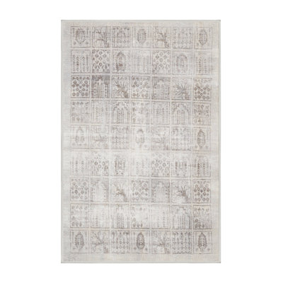 Tapis traditionnel gris / blanc Gallaudet