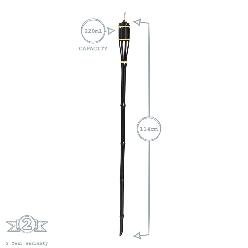 Harbour Housewares Bamboo Garden Torches, Black