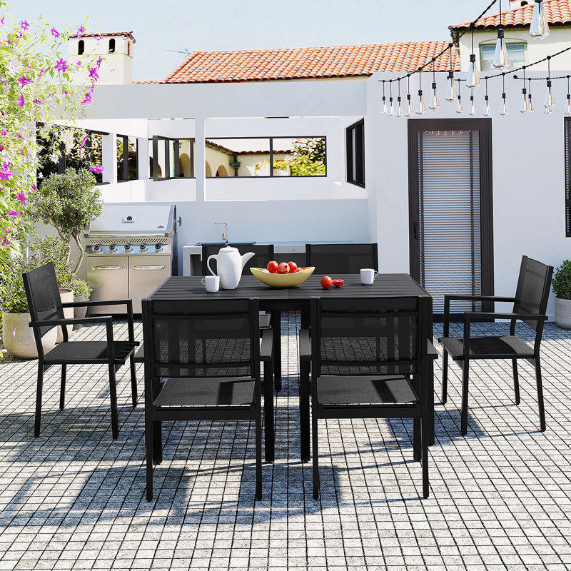 Ensemble de table et chaises d'extérieur en acier, convient au patio, au balcon, à la cour arrière