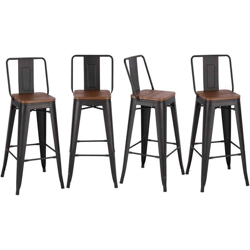 Thornbury Counter Stool with Metal Frame, Brown/Grey