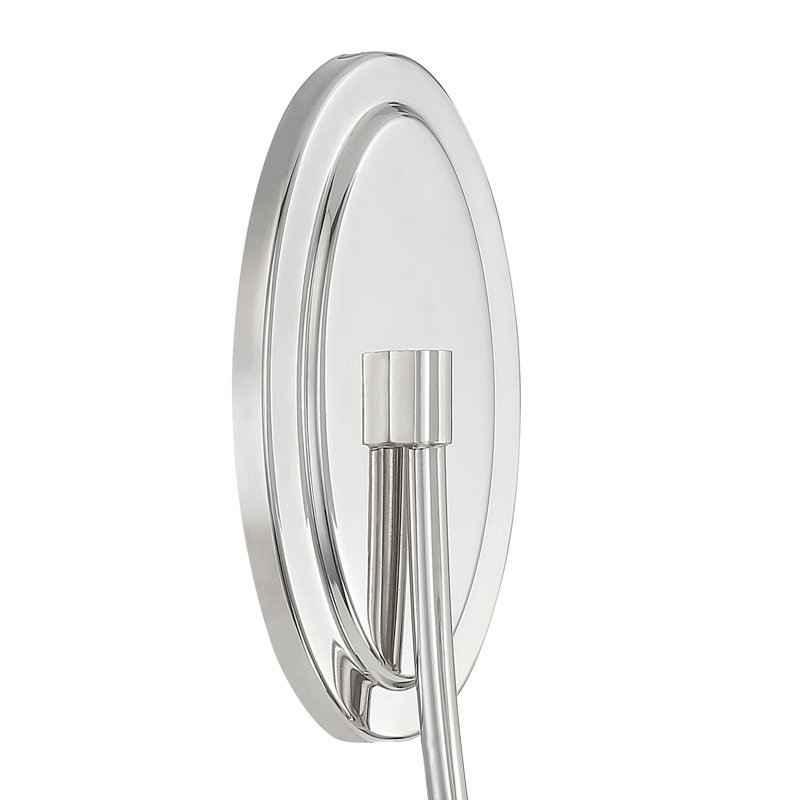 Applique à bras en acier Margarett, Nickel poli