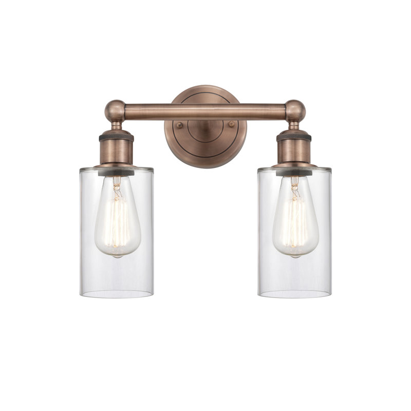 Caldello 2 - Light Dimmable Vanity Light, Clear, Antique Copper
