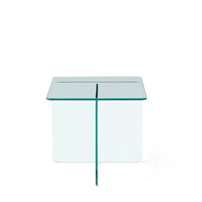 Versatile Tempered Glass End Table, Small Tea Table for Indoor and Outdoor Use, Durable and Easy to Clean