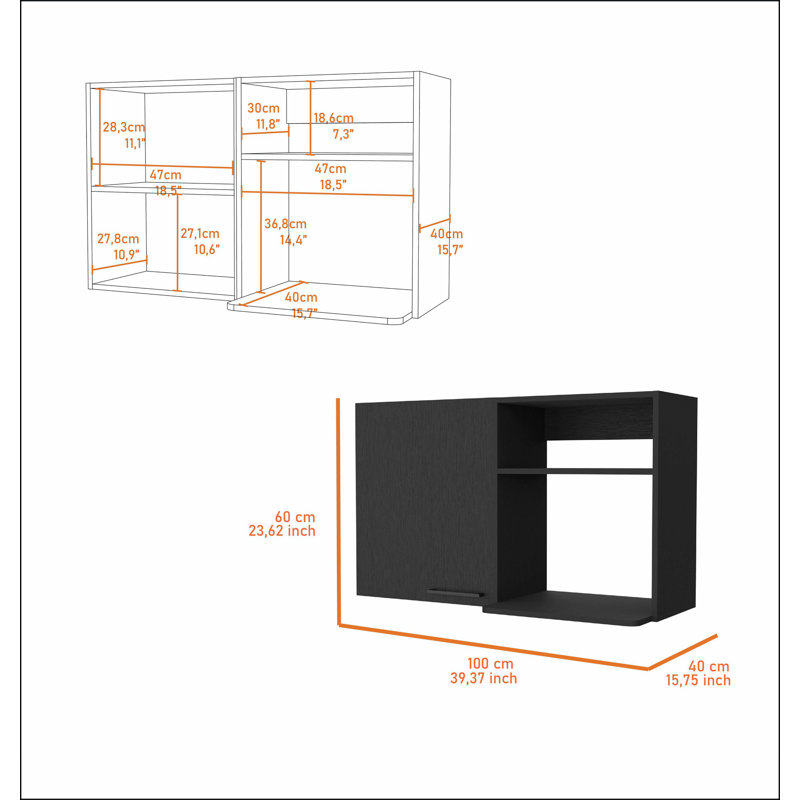 Carter Black 2 Wall Cabinet